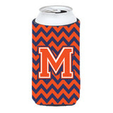 Letter M Chevron Orange Blue Tall Boy Beverage Insulator Hugger Cj1042-Mtbc