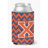 Caroline'S Treasures Cj1042-Xcc Letter X Chevron Orange And Blue Can Or Bottle Hugger, Multicolor