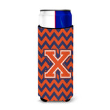 Letter X Chevron Orange Blue Ultra Beverage Insulators For Slim Cans Cj1042-Xmuk