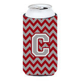Letter C Chevron Crimson And Grey  Tall Boy Beverage Insulator Hugger Cj1043-Ctbc