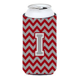 Letter I Chevron Crimson And Grey  Tall Boy Beverage Insulator Hugger Cj1043-Itbc