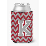 Caroline'S Treasures Cj1043-Kcc Letter K Chevron Crimson And Grey Can Or Bottle Hugger, Multicolor