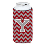 Letter Y Chevron Crimson And Grey  Tall Boy Beverage Insulator Hugger Cj1043-Ytbc