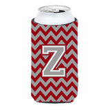Letter Z Chevron Crimson And Grey  Tall Boy Beverage Insulator Hugger Cj1043-Ztbc
