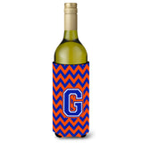 Letter G Chevron Orange And Blue Wine Bottle Beverage Insulator Hugger Cj1044-Gliterk