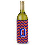 Letter O Chevron Orange And Blue Wine Bottle Beverage Insulator Hugger Cj1044-Oliterk