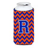 Letter R Chevron Orange And Blue Tall Boy Beverage Insulator Hugger Cj1044-Rtbc