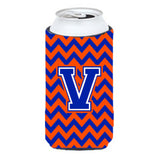 Letter V Chevron Orange And Blue Tall Boy Beverage Insulator Hugger Cj1044-Vtbc