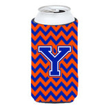 Letter Y Chevron Orange And Blue Tall Boy Beverage Insulator Hugger Cj1044-Ytbc