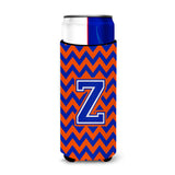 Letter Z Chevron Orange And Blue Ultra Beverage Insulators For Slim Cans Cj1044-Zmuk