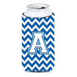 Letter A Chevron Blue And White Tall Boy Beverage Insulator Hugger Cj1045-Atbc