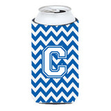 Letter C Chevron Blue And White Tall Boy Beverage Insulator Hugger Cj1045-Ctbc