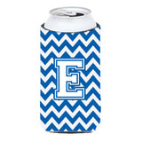 Letter E Chevron Blue And White Tall Boy Beverage Insulator Hugger Cj1045-Etbc