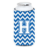 Letter H Chevron Blue And White Tall Boy Beverage Insulator Hugger Cj1045-Htbc