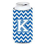 Letter K Chevron Blue And White Tall Boy Beverage Insulator Hugger Cj1045-Ktbc