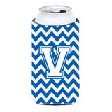 Letter V Chevron Blue And White Tall Boy Beverage Insulator Hugger Cj1045-Vtbc