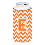 Letter E Chevron Orange And White Tall Boy Beverage Insulator Hugger Cj1046-Etbc