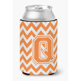 Caroline'S Treasures Cj1046-Qcc Letter Q Chevron Orange And White Can Or Bottle Hugger, Multicolor