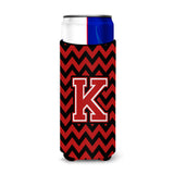 Letter K Chevron Black And Red  Ultra Beverage Insulators For Slim Cans Cj1047-Kmuk