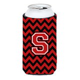 Letter S Chevron Black And Red  Tall Boy Beverage Insulator Hugger Cj1047-Stbc