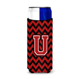 Letter U Chevron Black And Red  Ultra Beverage Insulators For Slim Cans Cj1047-Umuk
