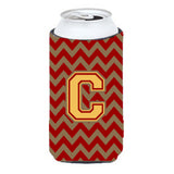 Letter C Chevron Garnet And Gold Tall Boy Beverage Insulator Hugger Cj1048-Ctbc