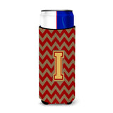 Letter I Chevron Garnet And Gold Ultra Beverage Insulators For Slim Cans Cj1048-Imuk