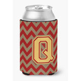 Caroline'S Treasures Cj1048-Qcc Letter Q Chevron Garnet And Gold Can Or Bottle Hugger, Multicolor