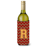 Letter R Chevron Garnet And Gold Wine Bottle Beverage Insulator Hugger Cj1048-Rliterk