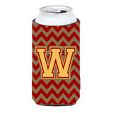 Letter W Chevron Garnet And Gold Tall Boy Beverage Insulator Hugger Cj1048-Wtbc