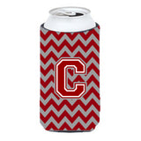Letter C Chevron Maroon And White Tall Boy Beverage Insulator Hugger Cj1049-Ctbc