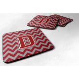 Caroline'S Treasures Cj1049-Dfc Letter D Chevron Maroon And White Foam Coaster (Set Of 4), 3.5, Multicolor
