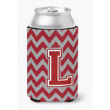 Caroline'S Treasures Cj1049-Lcc Letter L Chevron Maroon And White Can Or Bottle Hugger, Multicolor