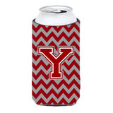 Letter Y Chevron Maroon And White Tall Boy Beverage Insulator Hugger Cj1049-Ytbc