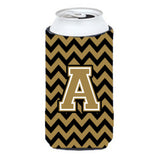 Letter A Chevron Black And Gold Tall Boy Beverage Insulator Hugger Cj1050-Atbc