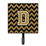 Caroline'S Treasures Letter D Chevron Black And Gold Leash Or Key Holder Cj1050-Dsh4, Small, Multicolor