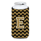 Letter E Chevron Black And Gold Tall Boy Beverage Insulator Hugger Cj1050-Etbc