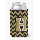 Caroline'S Treasures Cj1050-Hcc Letter H Chevron Black And Gold Can Or Bottle Hugger, Multicolor