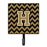 Caroline'S Treasures Letter H Chevron Black And Gold Leash Or Key Holder Cj1050-Hsh4, Small, Multicolor