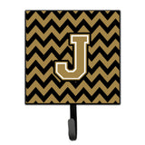 Caroline'S Treasures Letter J Chevron Black And Gold Leash Or Key Holder Cj1050-Jsh4, Small, Multicolor