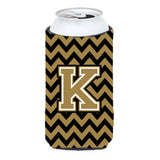 Letter K Chevron Black And Gold Tall Boy Beverage Insulator Hugger Cj1050-Ktbc