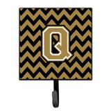 Caroline'S Treasures Letter Q Chevron Black And Gold Leash Or Key Holder Cj1050-Qsh4, Small, Multicolor