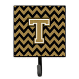 Caroline'S Treasures Letter T Chevron Black And Gold Leash Or Key Holder Cj1050-Tsh4, Small, Multicolor