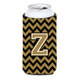 Letter Z Chevron Black And Gold Tall Boy Beverage Insulator Hugger Cj1050-Ztbc