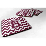 Caroline'S Treasures Cj1051-Bfc Letter B Chevron Maroon And White Foam Coaster (Set Of 4), 3.5, Multicolor