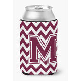 Caroline'S Treasures Cj1051-Mcc Letter M Chevron Maroon And White Can Or Bottle Hugger, Multicolor