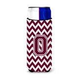 Letter O Chevron Maroon And White Ultra Beverage Insulators For Slim Cans Cj1051-Omuk