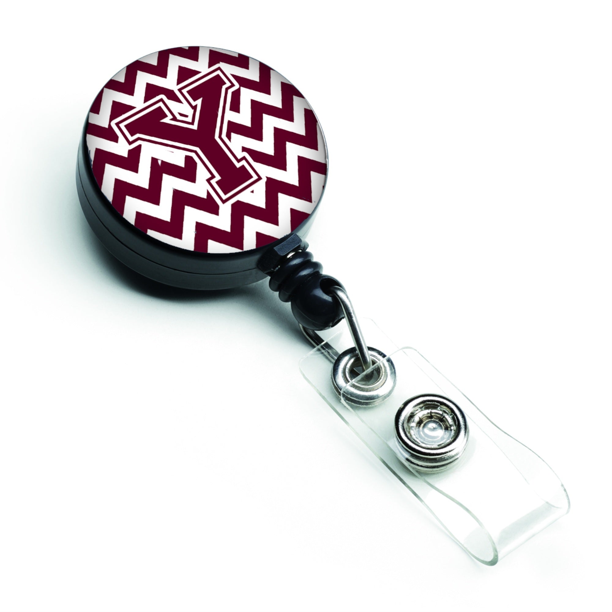 Caroline'S Treasures Letter Y Chevron Maroon And White Retractable Badge Reel (Cj1051-Ybr)