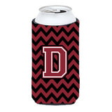 Letter D Chevron Garnet And Black Tall Boy Beverage Insulator Hugger Cj1052-Dtbc