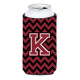 Letter K Chevron Garnet And Black Tall Boy Beverage Insulator Hugger Cj1052-Ktbc